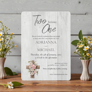 Convites Casamento Cristão Dois se Tornam Um