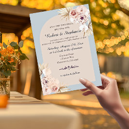 Convites Casamento Cristão Elegante Boho Primavera Peony