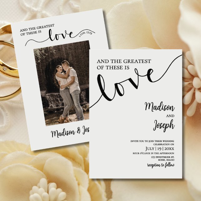 Convites Casamento Cristão Elegante Tipografia Simples (Criador carregado)