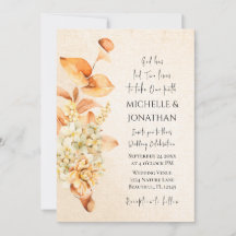 Casamento Cristão Floral de Creme Laranja Queimado