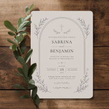 Casamento Cristão Minimalista Desenhado à Mão