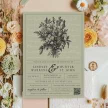Casamento Cristão Moderno em Verde Sage Floral Vin