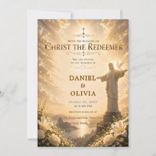 Convites Casamento Cristão Personalizado Cristo Redentor Do