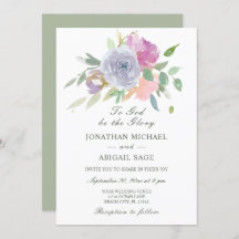 Casamento Cristão Simples Floral Púrpura Rosa Esbr