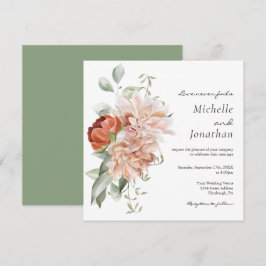 Convites Casamento cristão verde-verde-rosa-macio