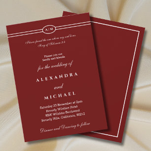 Convites Casamento Cristão Versículo da Bíblia Burgundy Ele