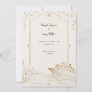 Convites Casamento Cruzeiro em Ouro Branco Elegante Ondas d