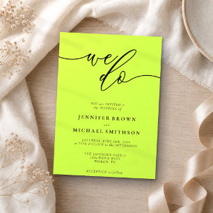 Convites Casamento Cyber Lime Jet Black Signature We Do Typ