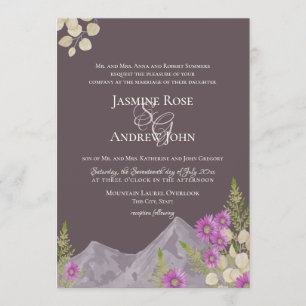 Convites Casamento da ameixa dos ásteres da montanha