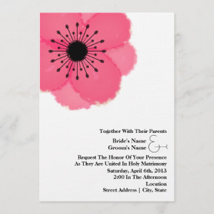 Convites Casamento da anêmona do rosa quente: Junto com