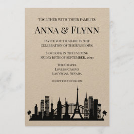 Convites Casamento da arquitectura da cidade da skyline da