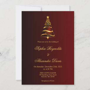 Convites Casamento da árvore de Natal minimalística Chic El