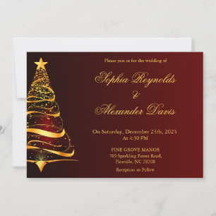 Convites Casamento da árvore de Natal minimalística Chic El