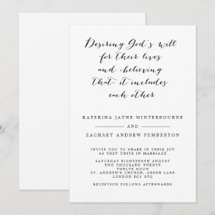 Convites Casamento da Caligrafia Cristã Elegante