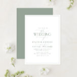 Convites Casamento da Caligrafia Verde do Modern Sage<br><div class="desc">Trendy, elegante e moderno, este simples e minimalista design de casamento da tipografia verde sensual apresenta 'O Casamento de' na caligrafia moderna e no texto Serif como a principal reportagem de design, e é baseado no nosso convite de chá de panela mais vendido. A parte traseira da placa apresenta uma...</div>