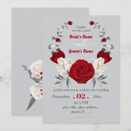 Convites casamento da coroa botânica com flores vermelhas e