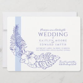 Convites casamento da coroa tropical azul