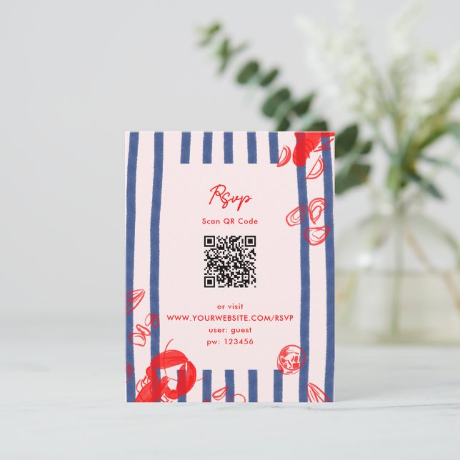 Convites Casamento da Costa Leste de Ostras de Lagosta de M (Em pé/Frente)