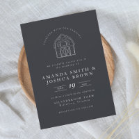 Casamento da Fazenda de Ilustração do Barn Elegant