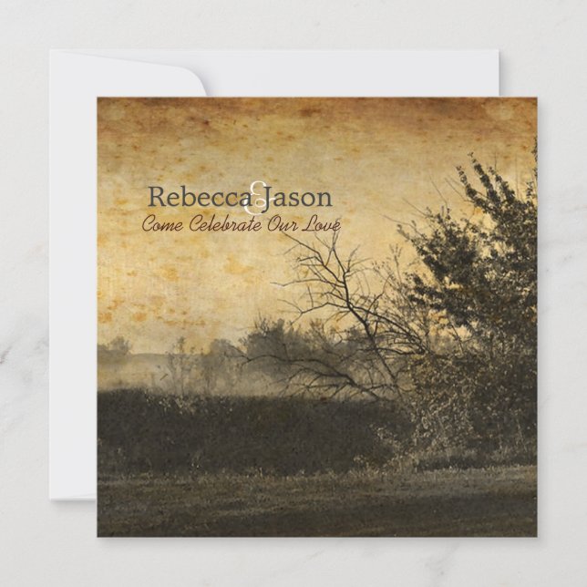 Convites casamento da fazenda russa das árvores do outono d (Frente)