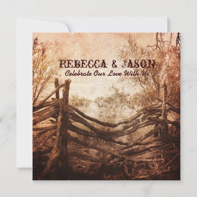 Convites casamento da fazenda russa do oeste (Frente)