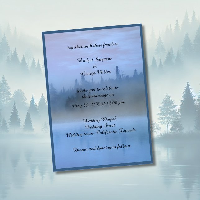 Convites casamento da floresta azul poeirenta (Criador carregado)
