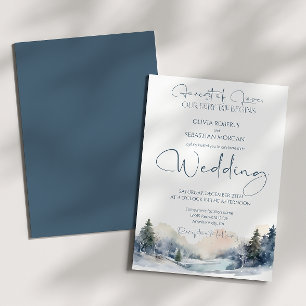 Convites Casamento da Floresta de Inverno da Rússia Woodlan
