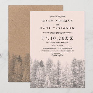 Convites Casamento da floresta de pinheiros-da-rocha-russa