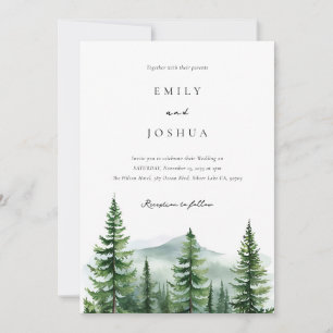 Convites Casamento da Floresta de Pinheiros Russos