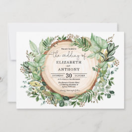 Convites Casamento da Floresta Rustic Leafy Greenery