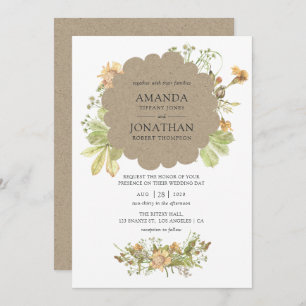 Convites Casamento da Floresta Rustic Watercolor