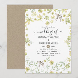 Convites Casamento da Floresta Rustic Watercolor