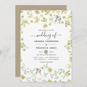 Convites Casamento da Floresta Rustic Watercolor