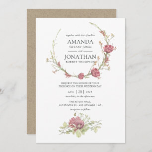 Convites Casamento da Floresta Rustic Watercolor
