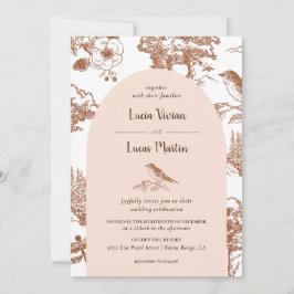 Convites Casamento da Floresta Selvagem Vintage Detalhada E