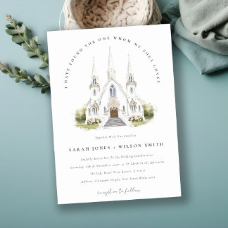 Convites Casamento da Igreja Católica Simples Elegante