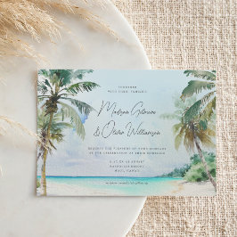 Convites Casamento da Ilha das Palmeiras Tropicais de Praia