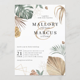 Convites Casamento da Ilha de Oásis Tropical Pampas