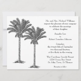Convites Casamento da Ilha Tropical de Palm Tree Elegante F