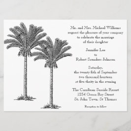 Convites Casamento da Ilha Tropical de Palm Tree Elegante F
