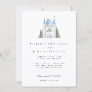 Convites Casamento da Ilustração Romântica do Castelo de Wa