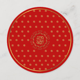 Convites Casamento da Influência Indiana Ganesha em Vermel