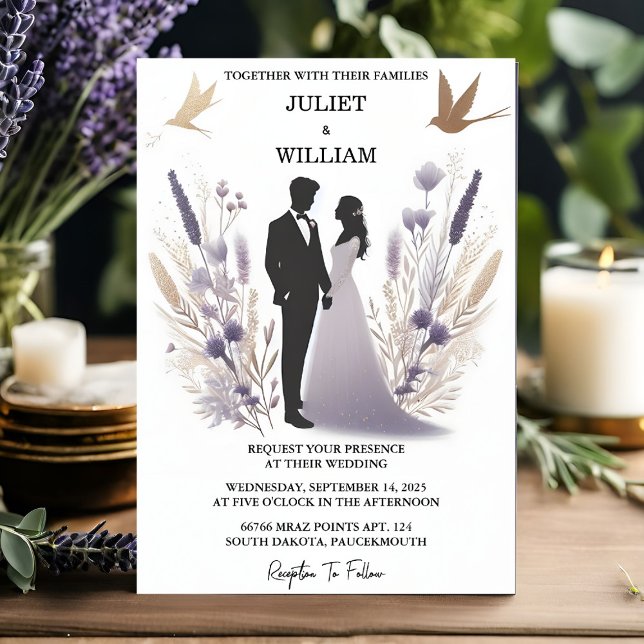 Convites Casamento da Lavanda de Verão com Primavera de que (Criador carregado)