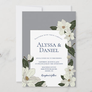 Convites Casamento da Magnolia de Brancos Maximalista