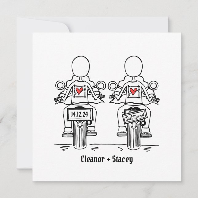 Convites Casamento da Noite de Motocicleta Personalizada de (Frente)