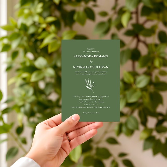 Convites Casamento da Paleta Verde da Elegante Moderna (Criador carregado)