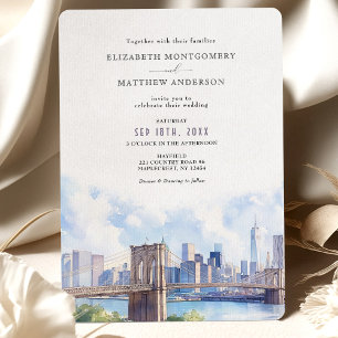 Convites Casamento da Ponte Watercolor Brooklyn