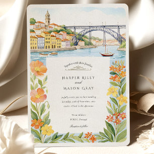 Convites Casamento da Ponte Watercolor Porto Dom Luís I