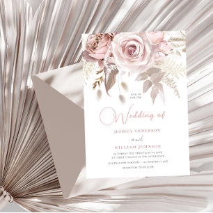 Convites Casamento da primavera de Rosa Blush da Tendy Dust