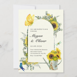 Convites Casamento da primavera de Sunflower